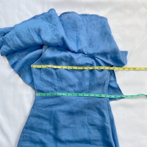 NWT Capulet X Revolve Clara Azure Blue One Shoulder Ruffle Mini Dress S - Picture 9 of 13